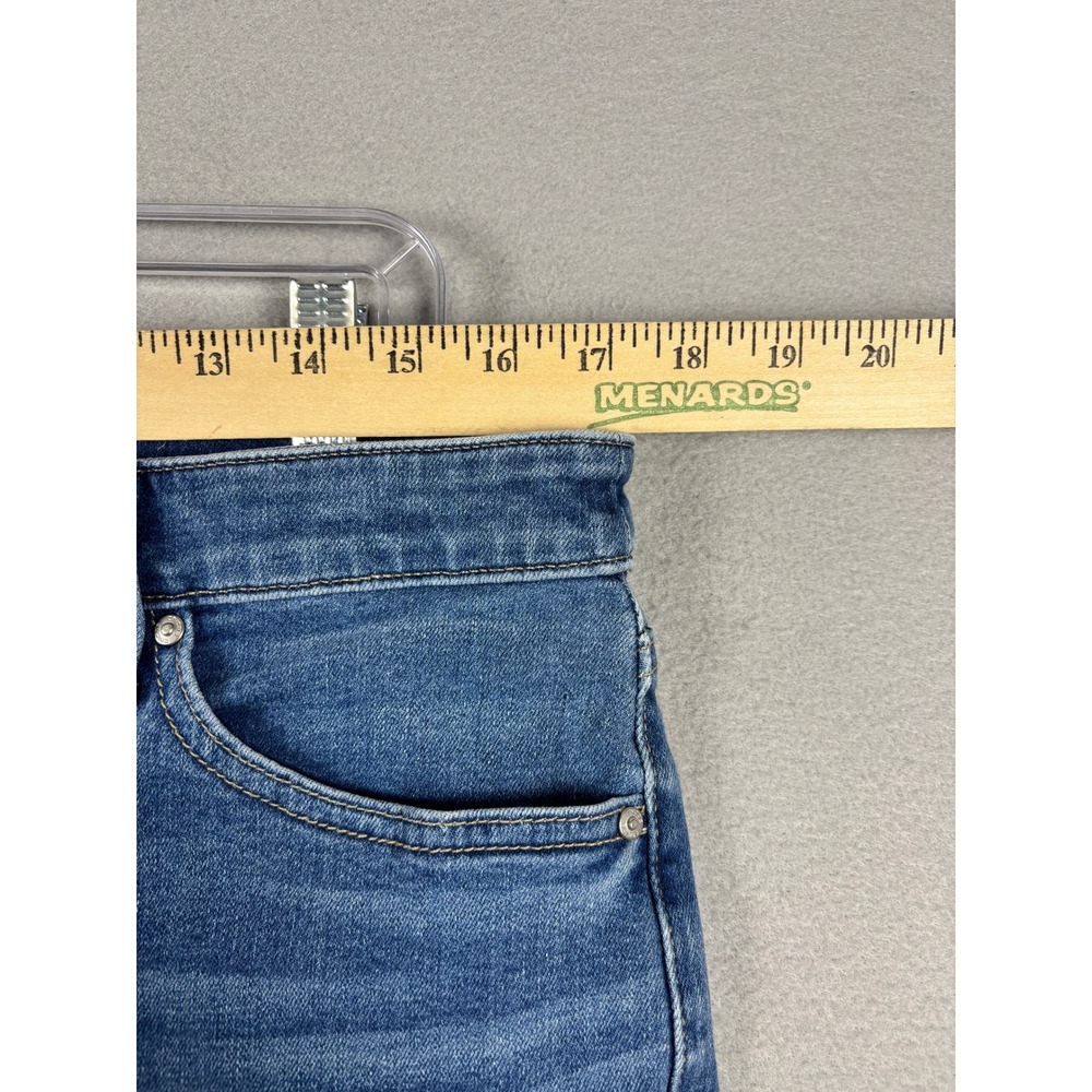 Chico's So Slimming Girlfriend Slim Leg Crop Frayed Hem Jeans 12 Blue - Picture 7 of 10
